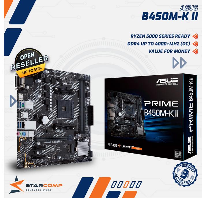 Gambar Asus PRIME B450M-K II  M-ATX Motherboard AMD AM4 B 450 M dari Starcomp Origin undefined Tokopedia