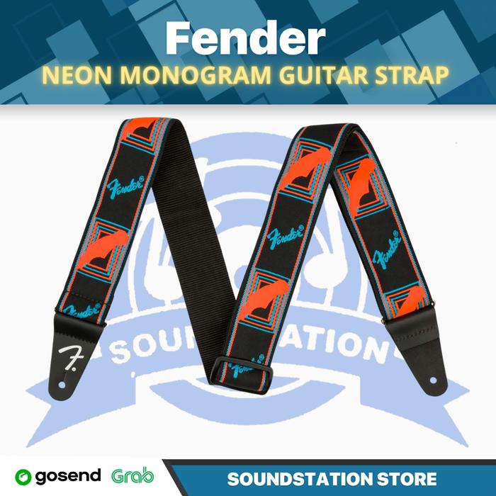Gambar Fender Neon Monogram Adjustable Guitar Strap | Strep Tali Gitar Original - green/blue dari SoundStation Store undefined 3 Tokopedia