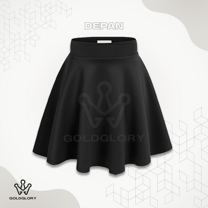Gambar GOLDGLORY Rok Pendek Korea Skirt Flare Tennis Gym Zumba - Hitam, M dari goldglorystore undefined Tokopedia