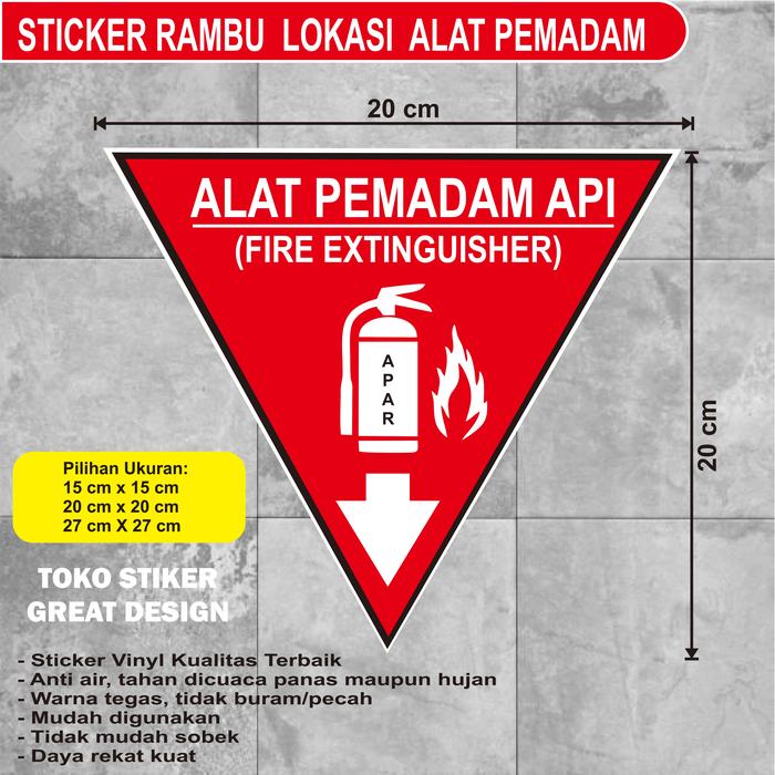 Gambar Stiker Petunjuk APAR / Stiker Rambu Lokasi APAR / Lokasi Alat Pemadam - 20 cm x 20 cm dari GREAT DESIGN undefined Tokopedia