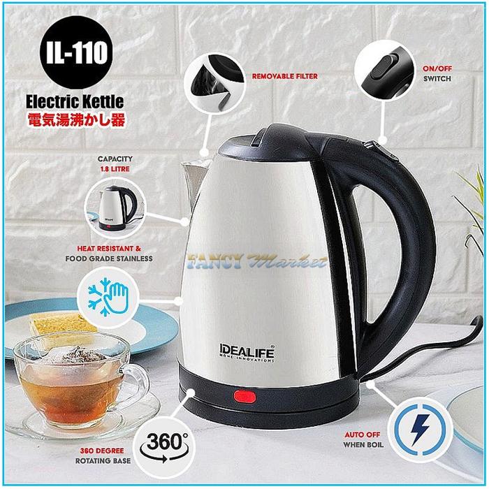 Gambar IDEALIFE TEKO LISTRIK IL-110 IL 110 KETTLE LISTRIK LOW WATT STAINLESS dari Toko Pusat Perabot Semarang undefined Tokopedia