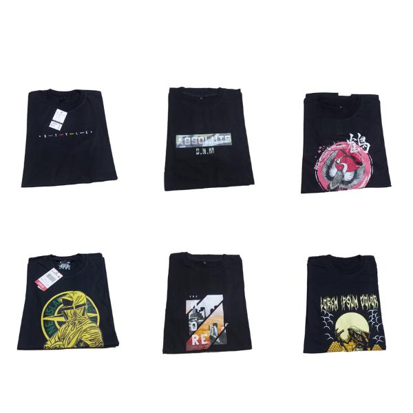 Gambar Kaos Distro Lengan Pandek Bahan 30S - Hitam, S dari Jan Fashion undefined Tokopedia