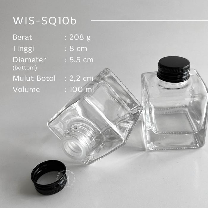 Gambar Botol kaca kotak  segi empat round edges juice kopi - Kotak Segi Empa, Silver Aluminiu dari Kaca dimana-mana undefined Tokopedia