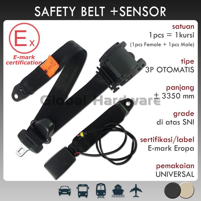 Gambar Sabuk Pengaman Safety Seat Belt SENSOR Otomatis Auto Mobil Universal - Extra Bubble dari Global Hardware undefined Tokopedia