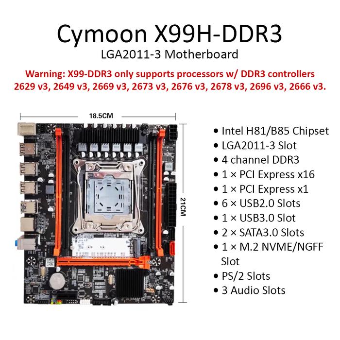 Gambar Cymoon X99 Motherboard LGA 2011-3 DDR3 Mainboard Mobo USB3 SATA3 - X99H-DDR3, No Processor dari Plushy Store undefined Tokopedia