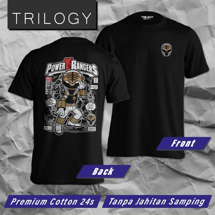 Jual TRILOGY TRF 0228 - Power Rangers - White Ranger - Kaos Premium ...