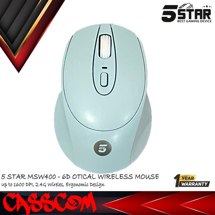 Gambar 5Star Optical Wireless Mouse 4D MSW400 - Biru Muda dari CassCom undefined Tokopedia