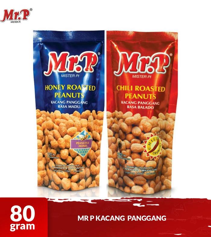 Jual Mr. P Mister Pi Kacang Panggang roasted peanuts 80g 80 gram ...