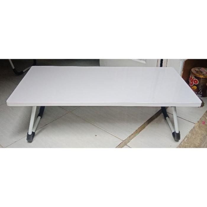 Gambar MEJA LAPTOP LESEHAN BESAR 80cmx40cmx29cm MEJA LIPAT PORTABLE MINIMALIS - M.Putih K.Putih, 80x40x27(PxLxT) dari Wildfurniture_NEW undefined Tokopedia