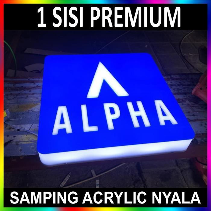 Gambar Neon Box Kotak 1 & 2 Sisi Acrylic PVC LED Free Design Murah Meriah - Premium 1 Sisi, 50CM x 50CM dari AcrylicWorks undefined Tokopedia