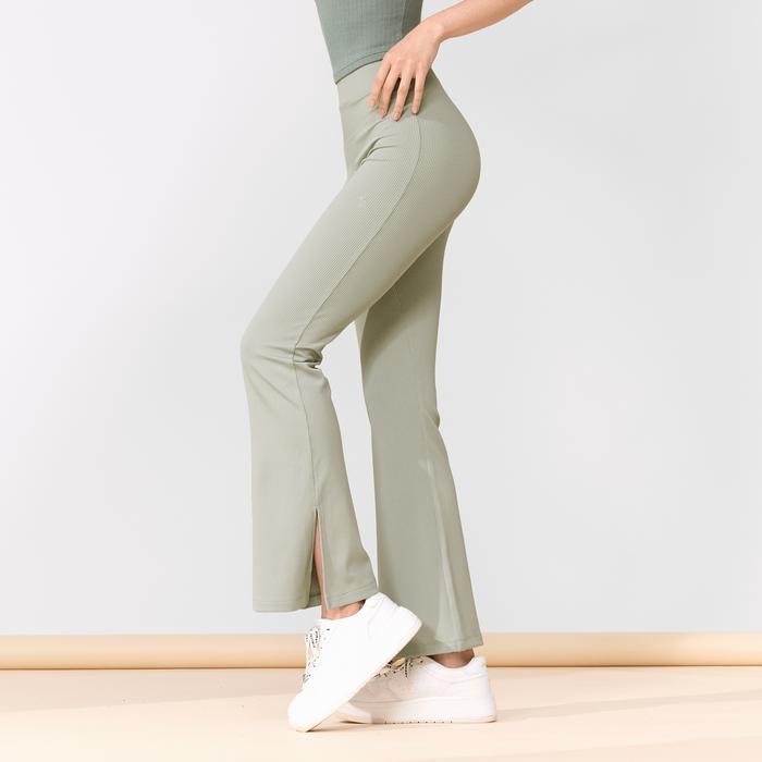 Gambar XEXYMIX Ribbed Tension Bootscut Slit Pants Celana Olahraga Wanita - XTFTP02H3 - Sage Gray, XL dari XEXYMIX undefined Tokopedia