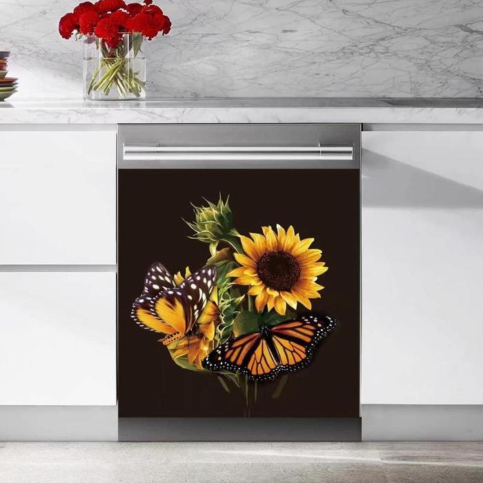 Gambar Best Leav Kitchen Sunflower Butterfly_Magnetic Dishwasher CoverMa dari Jazima Mall undefined Tokopedia