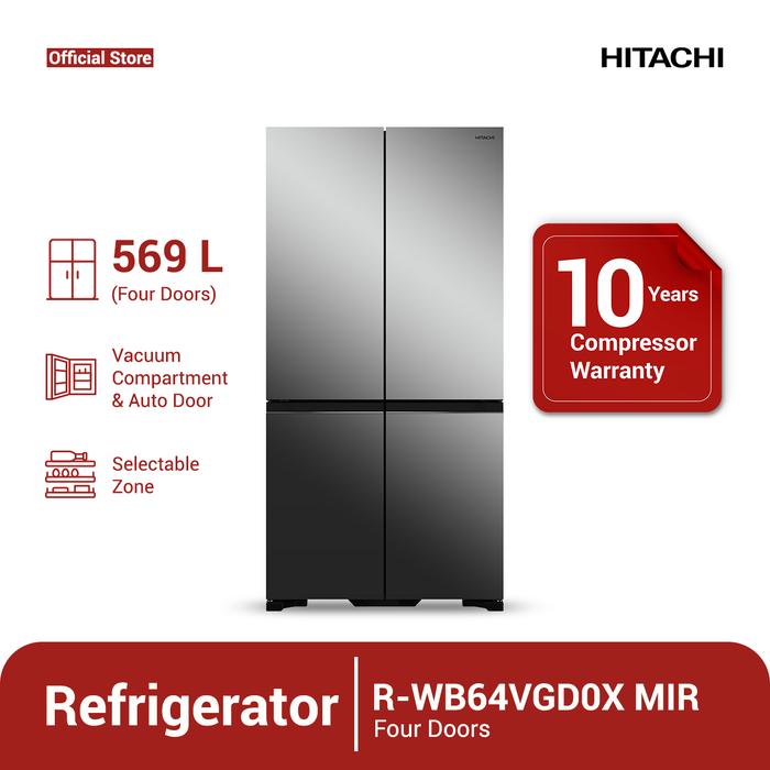 Gambar Kulkas HITACHI R-WB64VGD0X MIR 569 Liter Inverter RWB64VGD0 MIR MIRROR dari HITACHI OFFICIAL STORE undefined Tokopedia
