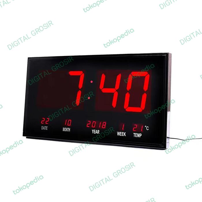 Gambar Jam Dinding Digital Led Jumbo  7037 - Merah dari DIGITAL GROSIR undefined Tokopedia