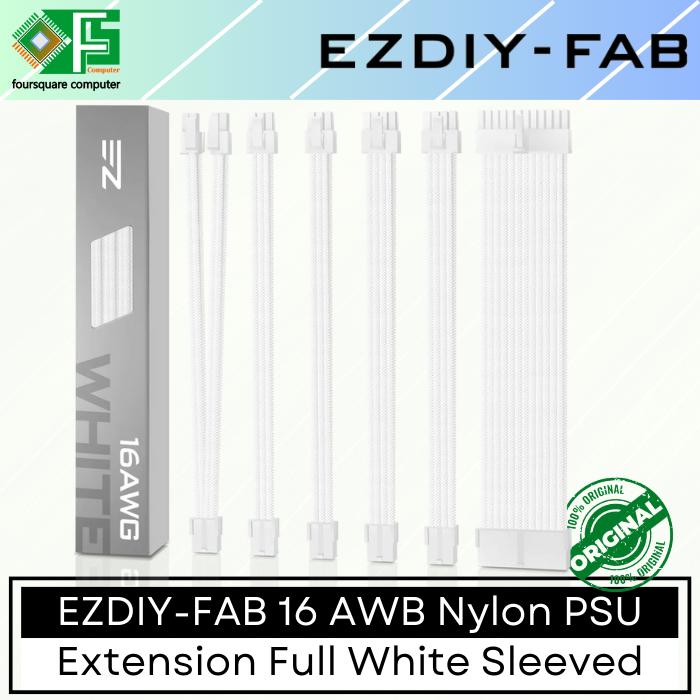EZDIY-FAB 16 AWG Nylon PSU Cable Extension Kit, Weiß (Weiße Anschlüsse - View #3
