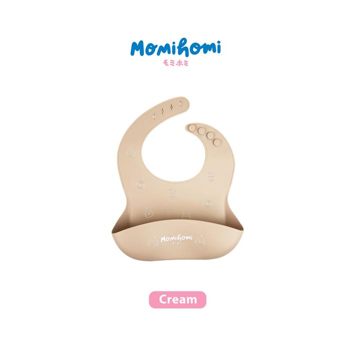 Gambar [SILIKON PALING TEBAL] Baby Slabber Silicone 3012 Waterproof BIB Silicon Celemek Makan Silikon Anak Bayi Anti Air Dengan Motif Lucu Aman Nyaman Untuk Anak BPA Free Peralatan Perlengkapan  MPASI Dapat Di Adjustable Bib Silikon - Cream dari Momi Homi Kota Administrasi Jakarta Utara Tokopedia