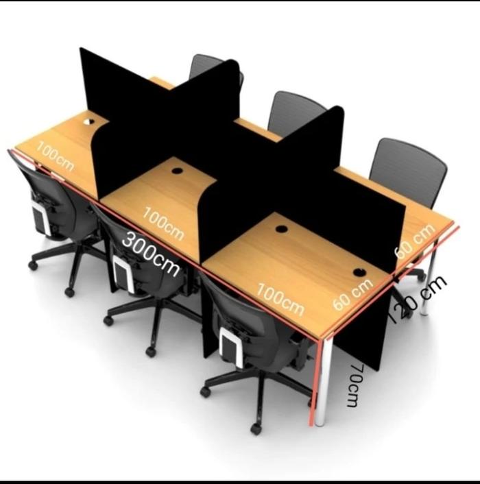 Gambar Meja kerja Staff partisi 2 3 4 6 orang /Meja kantor Murah aesthetic Furniture Kursi - 6 Staff Sonoma dari Malaka Furnihome undefined Tokopedia