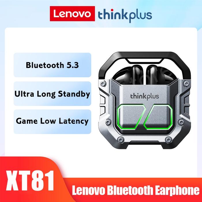Gambar Lenovo thinkplus XT81 Wireless Gaming Headset Bluetooth TWS Earphone - Abu-abu dari ERAZER Audio Shop undefined Tokopedia