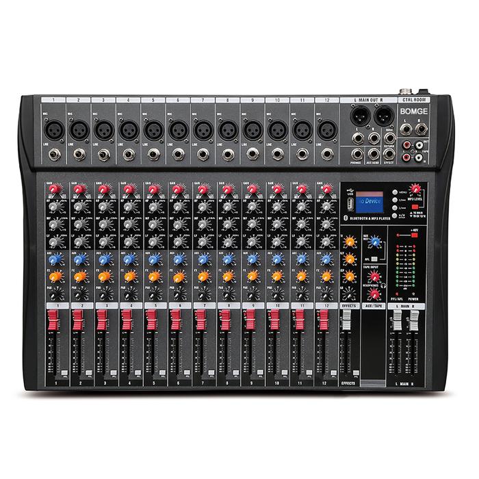 Gambar BOMGE 12 Channel Audio Mixer Sound Mixing Console with Bluetooth - CT-120S dari BOMGE AUDIO undefined Tokopedia
