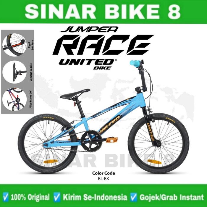 Gambar Sepeda Anak Laki BMX UNITED JUMPER RACE 20 Inch Alloy - BL - BK  dari Toko Sepeda Sinar Bike 8 undefined Tokopedia