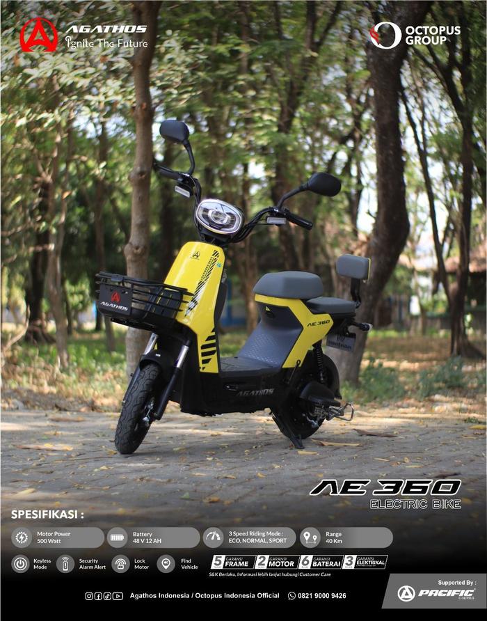 Gambar SEPEDA LISTRIK AGATHOS AE360 - Kuning dari Aneka Cahaya Sport undefined Tokopedia