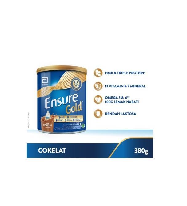 Gambar Ensure Gold Hmb Nutrisi Dewasa Rendah Laktosa Cokelat Can 380 Gr dari GemaNusa undefined Tokopedia