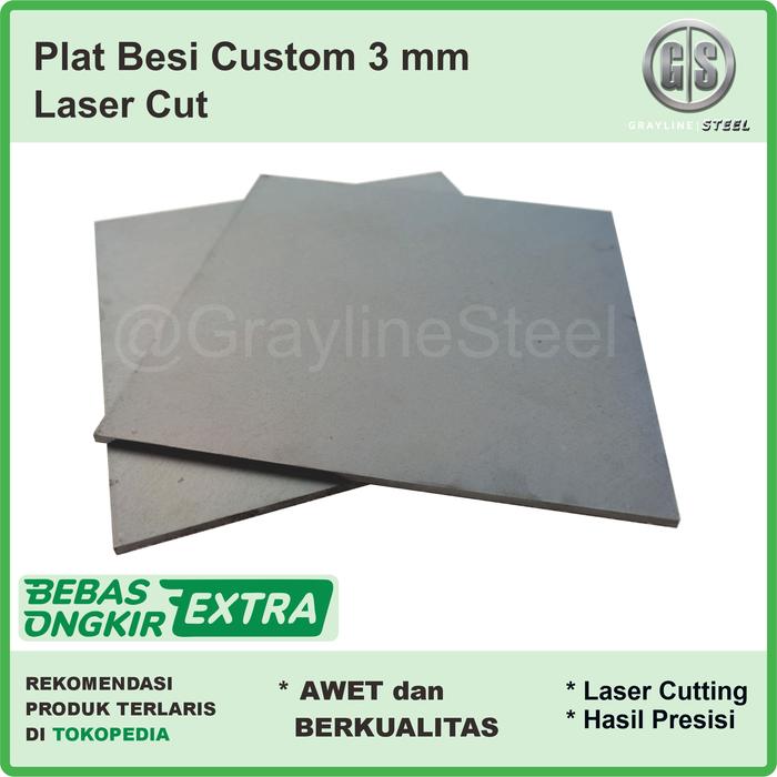Gambar Plat Besi Custom - 3 mm - Laser Cut dari Grayline Steel undefined Tokopedia