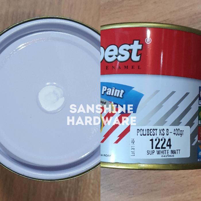 Gambar CAT KAYU BESI POLIBEST 400gr HITAM / PUTIH Cat Sintetis - Putih Doff dari Sanshine Hardware undefined Tokopedia