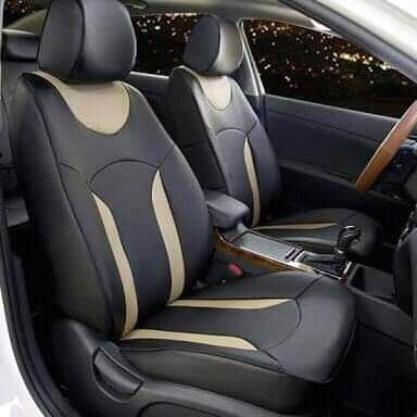 Gambar sarung jok mobil Innova 2005-2014 full seat jok  3 baris - hitam ivory, tipe Luxury dari Komboy jok undefined Tokopedia