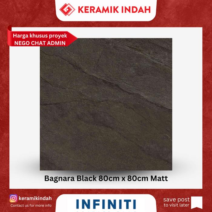Gambar Granit Infiniti Bagnara Black 80cm x 80cm / Granite Tile 80x80 dari Keramik Indah undefined Tokopedia