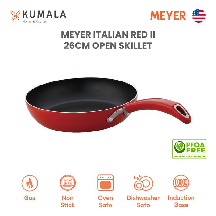 Gambar MEYER ITALIAN RED SKILLET - Wajan Penggorengan Anti Lengket - Skillet 26CM dari Kumala Home & Kitchen undefined Tokopedia
