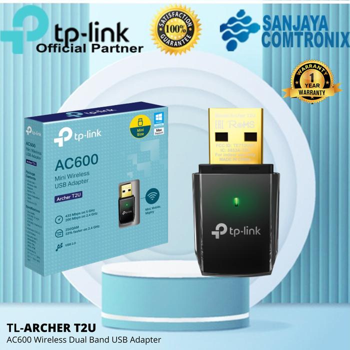 Gambar TP-LINK ARCHER T2U NANO AC600 Nano Wireless USB Adapter - Archer T2U dari SANJAYA COMTRONIX undefined Tokopedia