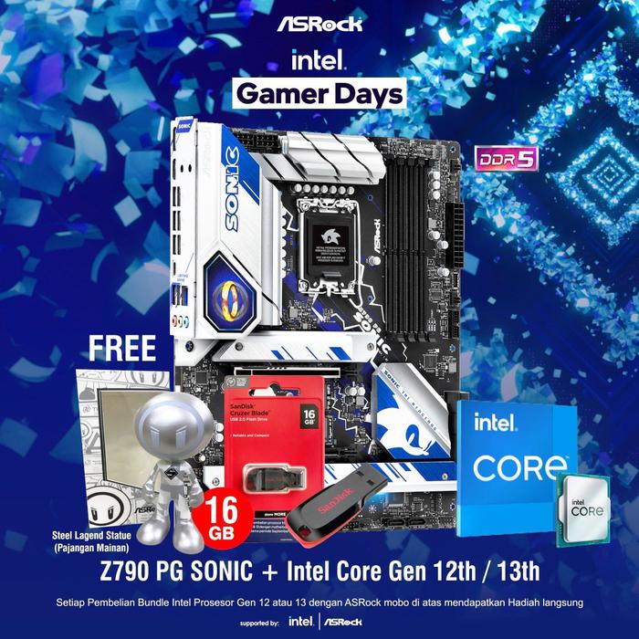 Gambar ASROCK Z790 PG SONIC Intel Motherboard Z 790 LGA 1700 DDR5 ATX dari Starcomp Origin undefined Tokopedia