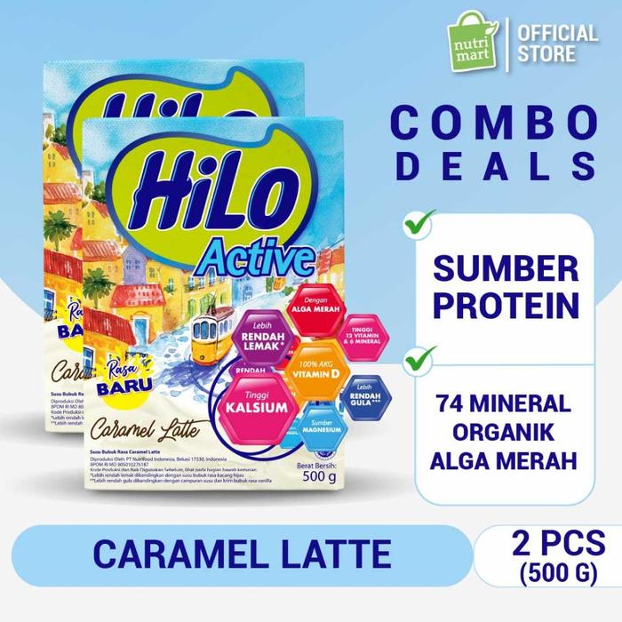 Gambar Twin Pack - Hilo Active Caramel Latte 500G - Susu Tinggi Kalsium Lebih dari Nhyastore undefined Tokopedia