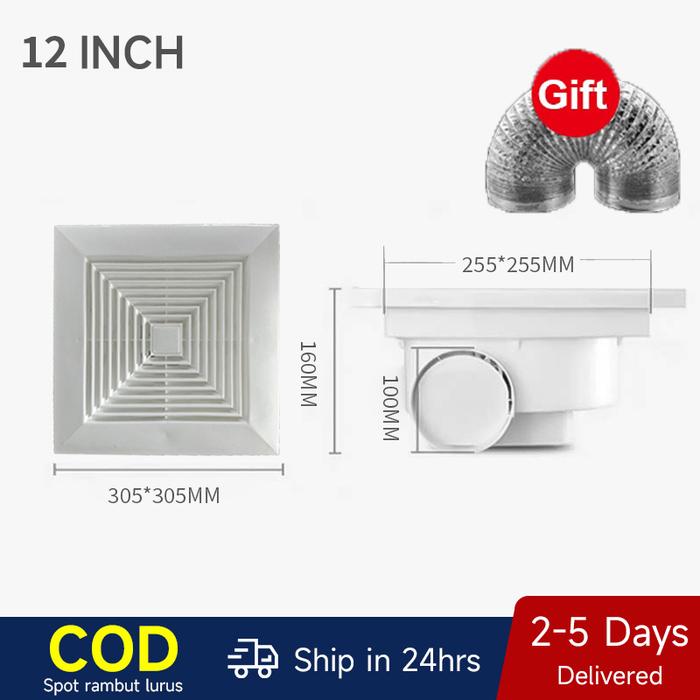 Gambar OOKAS Ducting Exhaust Fan Plafon 12 Inch Kipas Blower Exhaust Plafon - 12INCH dari ookas undefined Tokopedia