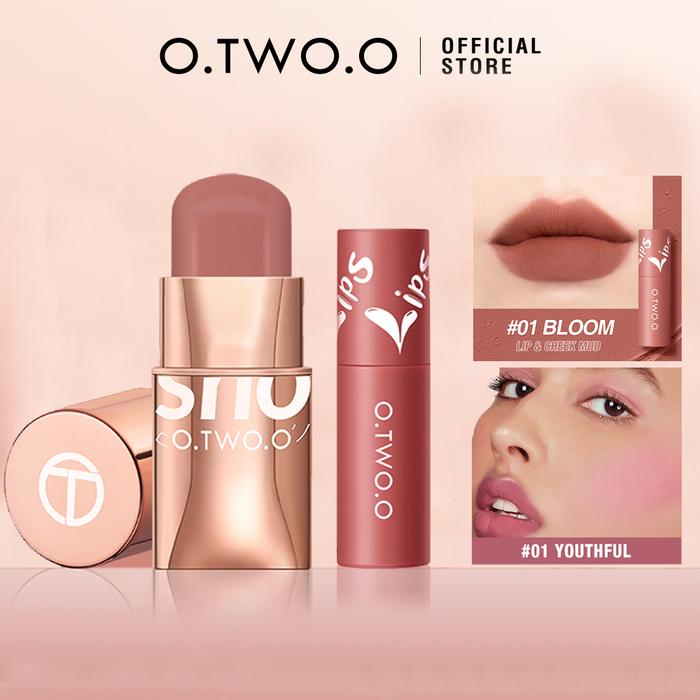 Gambar 【TOKO】 O.TWO.O 2 pcs/set  Blush On + Velvet Lipstick Matte Lips & Cheek Mud - 01 dari otwoo_id undefined Tokopedia