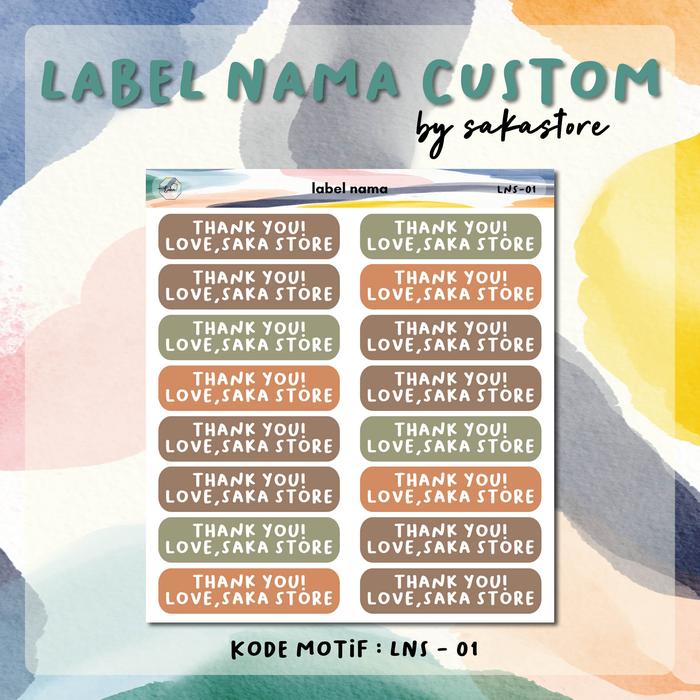 Gambar [80 PCS] LABEL NAMA CUSTOM MURAH / STICKER NAMA CUSTOM WATERPROOF - LNS-01 dari SAKASTORE.ID undefined Tokopedia