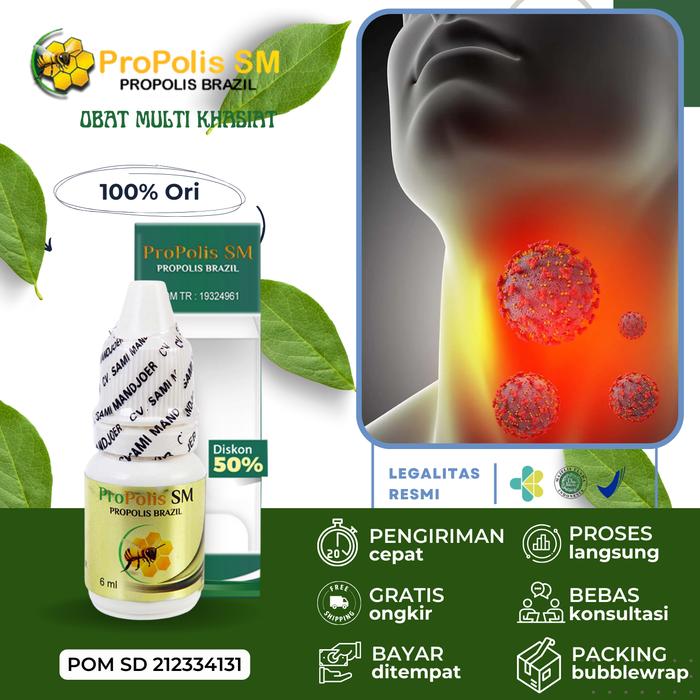Gambar Obat Suara Serak Batuk Radang Tenggorokan Herbal Propolis SM dari Risman Herbal Store undefined Tokopedia
