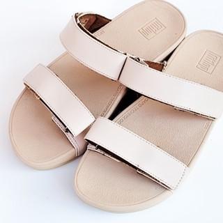 Gambar Sendal Wanita Fitflop Lulu Shiny  Sandal Wanita Slop Wedges Tinggi 4cm - Cream, 36 dari Winnshoes.id undefined Tokopedia