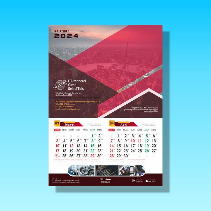 Gambar Cetak Kalender Dinding / Gantung Custom - AP 150 | 6 Lbr dari Nex Printshop Kota Tangerang Selatan Tokopedia