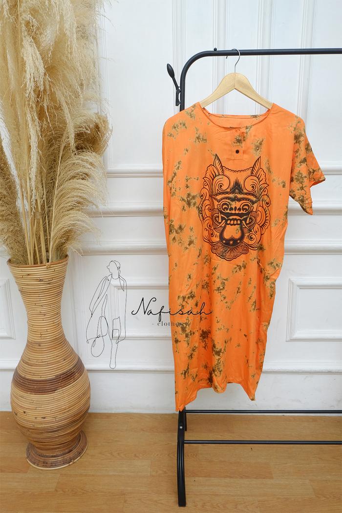 Gambar Daster Bali Motif Barong Bahan Rayon Adem All Size - Orange dari Nafisah Clothes undefined Tokopedia