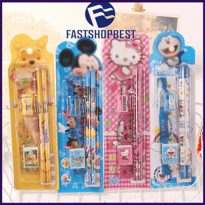 Gambar Alat Tulis Set Mini Stationary Set Sekolah 5 in 1 Pensil Set Karakter dari Fastshopbest undefined Tokopedia