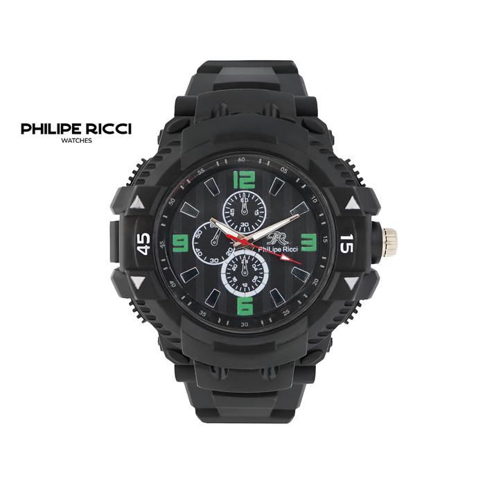 Gambar PhiLipe Ricci Jam Tangan Pria Original Analog Strap Rubber XL 1920Z - Hijau dari PhiLipe Ricci undefined Tokopedia