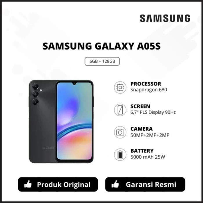 Gambar Samsung Galaxy A05S (6/128GB) - Garansi Resmi SEIN - Black dari Samsung Store Mangga Dua Mall undefined Tokopedia