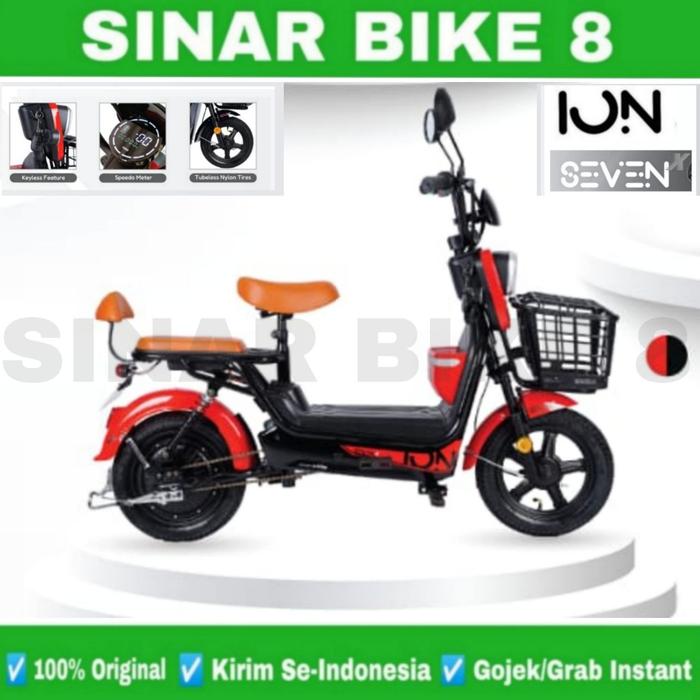 Gambar Sepeda Listrik ION SEVEN X 350 Watt By Element Electric E Bike - Red  dari Toko Sepeda Sinar Bike 8 undefined Tokopedia
