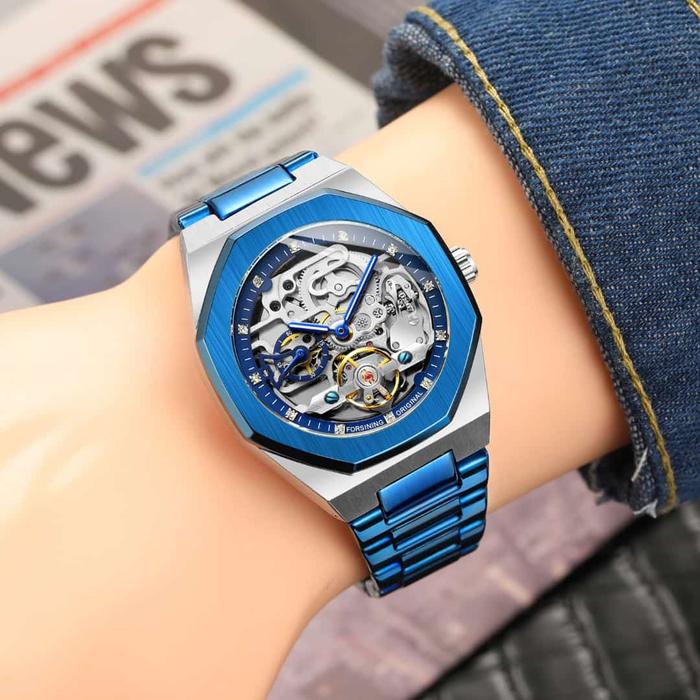 Gambar Jam Tangan FORSINING Automatic Watch Original FS 8202 / TM 375 - Biru dari sosialita beauty undefined Tokopedia