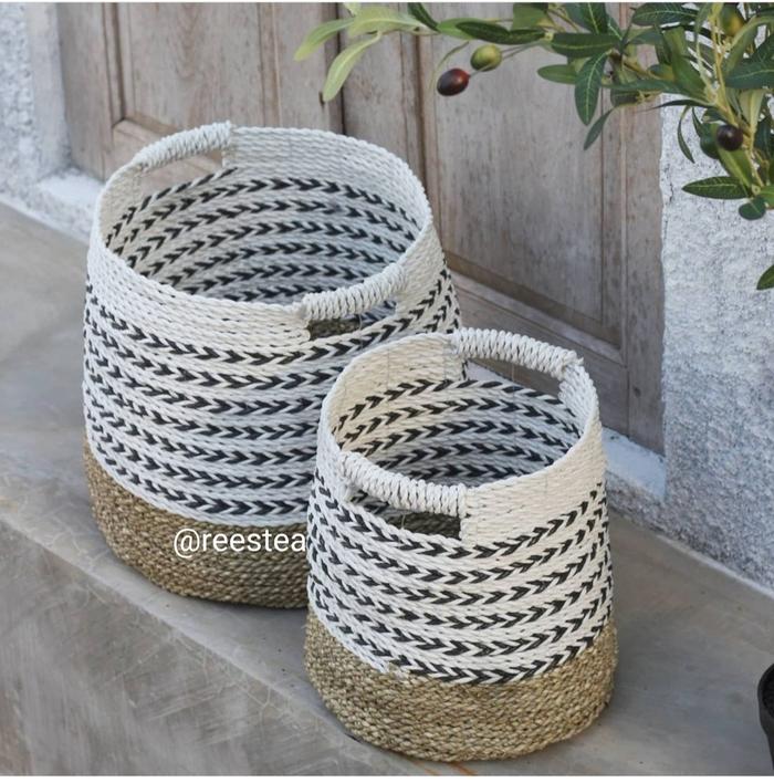 Gambar Size L Keranjang Seagrass ( bowl baru white natural) /cover pot - Wht Nat Kepang dari reestea homedecor undefined Tokopedia