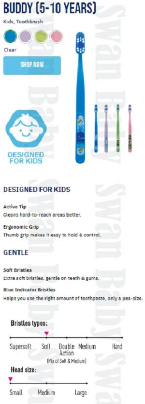 Gambar Jordan Buddy Sikat Gigi Anak - 5-10Tahun dari Swan Baby Shop undefined Tokopedia