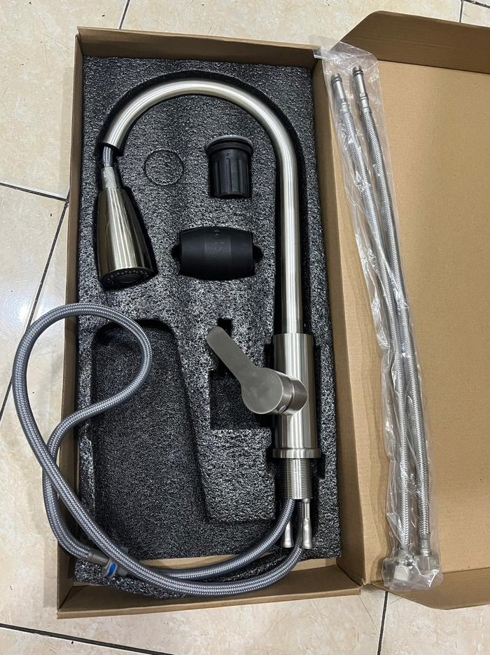 Gambar Kran Sink Tarik panas dingin stainless Hitam 304 15BL-keran air dapur - Putih dari JoYu.sanitary undefined Tokopedia