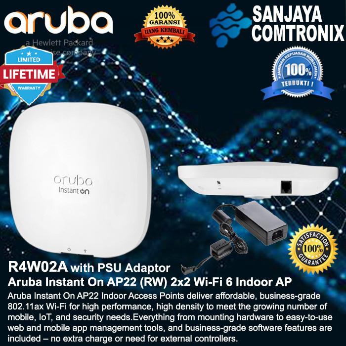 Gambar HPE R4W02A Aruba Instant On AP22 802.11ax Wi-Fi6 (RW) 2x2 MU-MIMO - R3X85A+R4W02A dari SANJAYA COMTRONIX undefined Tokopedia